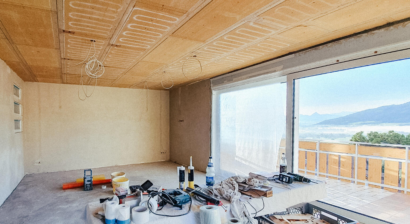 baustelle naturbo deckenheizung