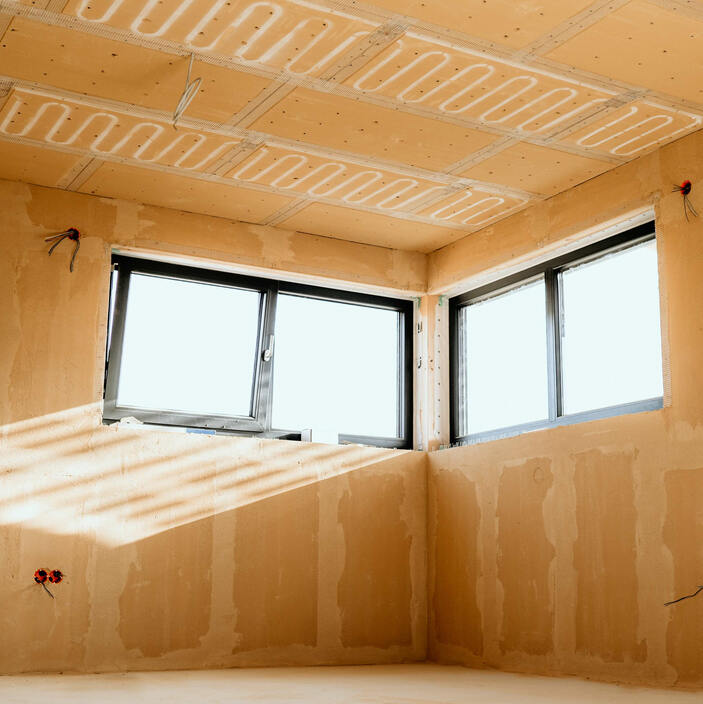 naturbo deckenheizung und dämmplatten wände